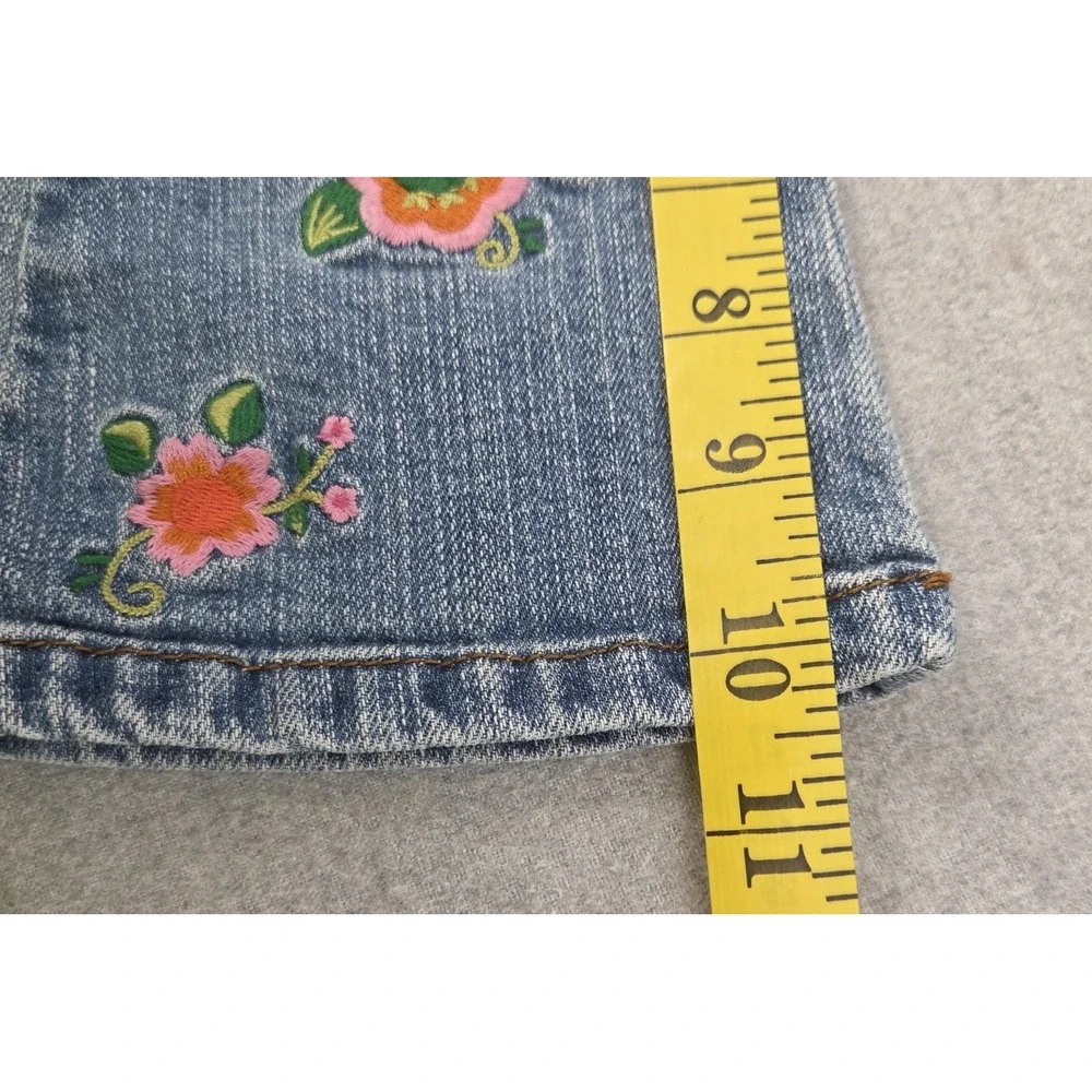 The Childrens Place Girls 18M Embroidered Jeans Stretch Flower Butterfly Boho